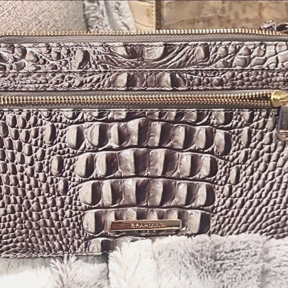 Brahmin Melbourne Gray Clutch Wallet